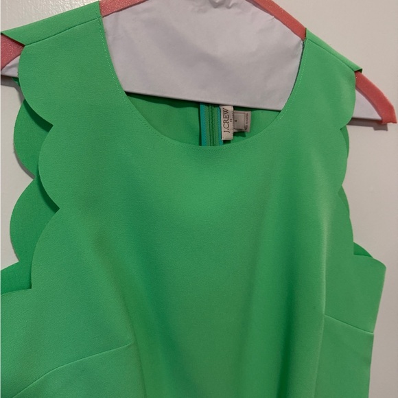 JCrew, Green Sleeveless Scalloped Dress, size 4 - Picture 2 of 3